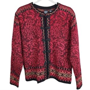 Nordic Design Vintage Wool Scandinavian Nordic Cardigan Sweater Women's Large